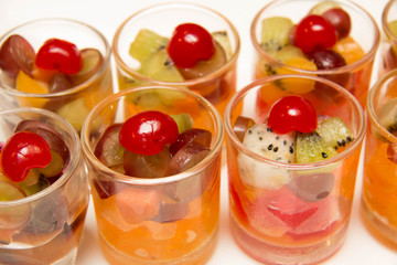 Jelly in the glass bowl