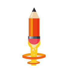 light bulb pencil rocket start up innovation icon. Isolated and flat illustration. Vector graphic