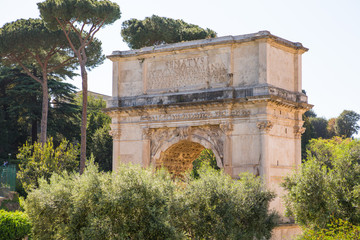 Fototapeta premium ROME, ITALY - APRIL 8, 2016: Arch of Titus at Rome forum