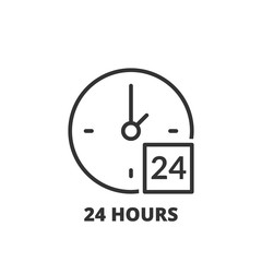 Line icon. 24 hours
