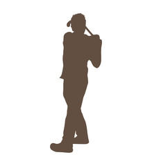 golfer silhouette player isolated icon