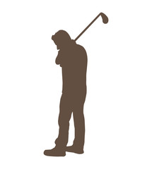 golfer silhouette player isolated icon