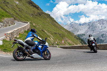 Motorbike on Passo Stelvio