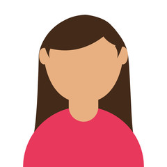 young woman avatar isolated icon