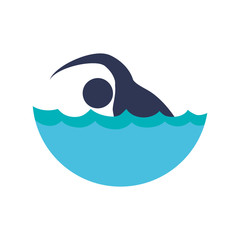pictogram swimming action move sport fitness icon. Isolated and flat illustration. Vector graphic
