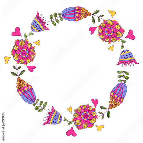 "Vector flowers wreath" Stock image and royalty-free vector files on
