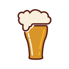 glass beer drink beverage alcohol icon. Isolated and flat illustration. Vector graphic