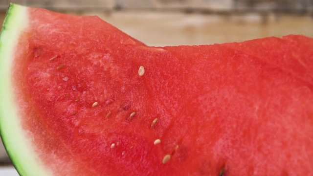 Fresh watermelon slice closeup