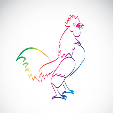 Vector of a cock design on a white background.