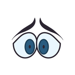 face sad eyes expression cartoon icon. Isolated and flat illustration. Vector graphic