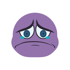 face sphere sad eyes expression cartoon icon. Isolated and flat illustration. Vector graphic