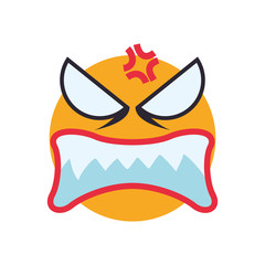 face sphere angry eyes expression cartoon icon. Isolated and flat illustration. Vector graphic