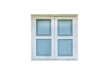  wooden window closed on white background