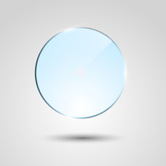Blue transparent glass circle banner