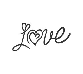 heart text love shape letter icon. Isolated and flat illustration. Vector graphic