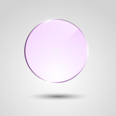 Fototapeta premium Violet transparent glass circle banner