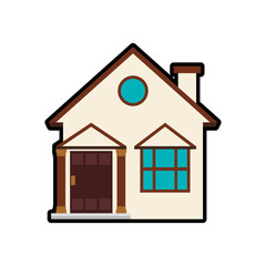 home house building real estate icon. Isolated and flat illustration. Vector graphic