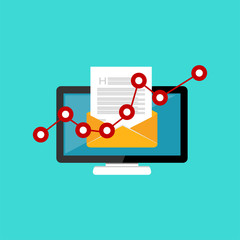 E-mail marketing. Up graph and email.