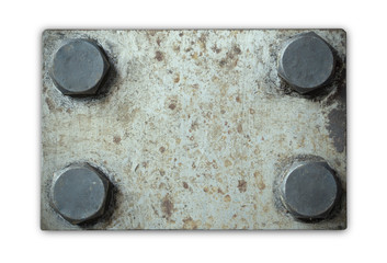 Metal plate with rivets