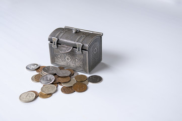 Decorative iron chest and fines