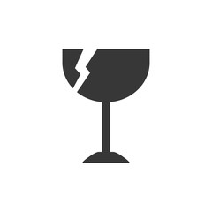 cup broken delivery shipping logistic security icon. Isolated and flat illustration. Vector graphic