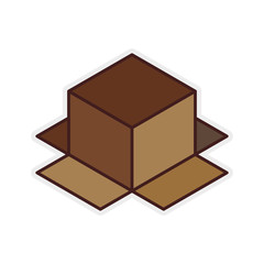 box package delivery shipping logistic security icon. Isolated and flat illustration. Vector graphic