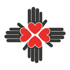 hands human around icon team