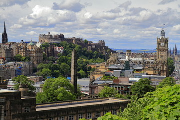 Fototapeta na wymiar A view over Edinburgh from Calton Hill, Scotland