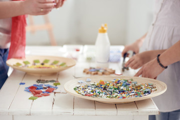 colorful glass mosaic still life