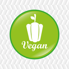 healthy vegetarian food label isolated icon design