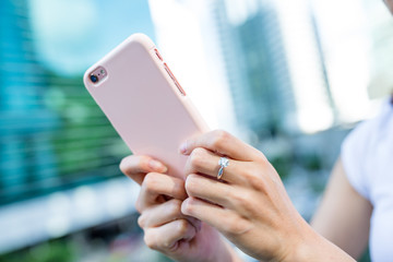 Woman using mobile phone