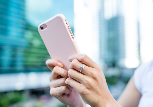 Woman using cellphone