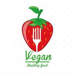 Obraz premium healthy vegetarian food label isolated icon design