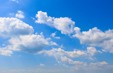 White clouds in the blue sky