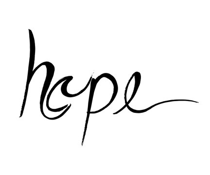 Hope line art by hand drawn; typographic design