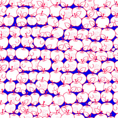 Seamless vector pattern with apples