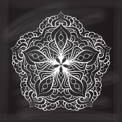 Abstract round design element. Chalkboard style.