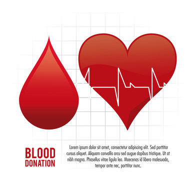 drop heart pulse cardio blood donation icon. Colorfull and flat illustration. Vector graphic
