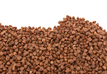 Buckwheat on a white background