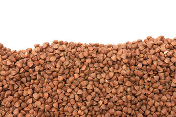 Buckwheat on a white background