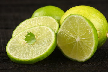 Fresh  organic lime slices.