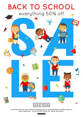 Back to school vertical sale banner