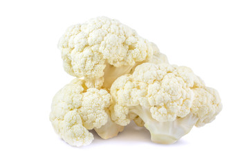 Fresh cauliflower cabbage vegetable on white background