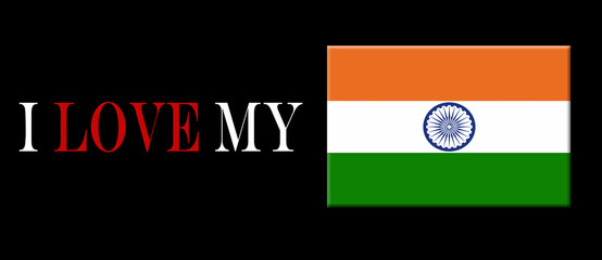 I love my India. I proud to be an Indian. Conceptual vector of patriotism.