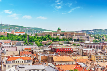 Fototapeta premium Center of Budapest, Budapest Royal Castle, View from the St.Step