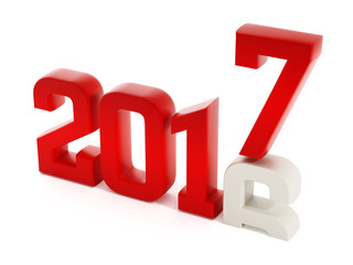 2017 text replaces 2016. 3D illustration
