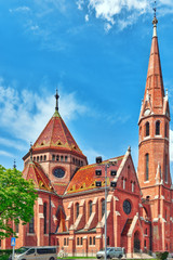 Fototapeta na wymiar Reformed Church (Calvinist Church) in Hungary - is the largest P
