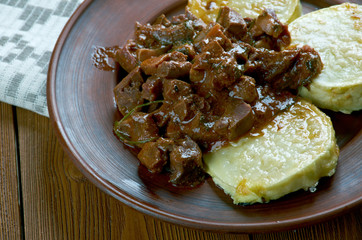 Goulash from  beef heart