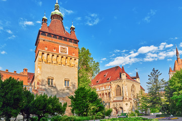 Fototapeta premium Vajdahunyad Castle (Hungarian-Vajdahunyad vara) is a castle in t