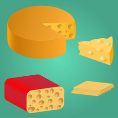 Set. Pieces of cheese